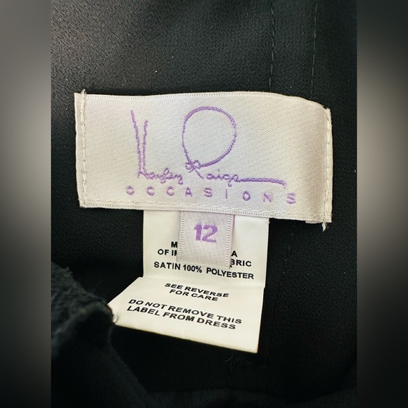 Hayley Paige Occasions Formal Black Halter Maxi Gown Size 12 - Picture 10 of 12